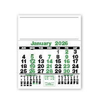 Bold Figure Headboard Calendar - Green and Black