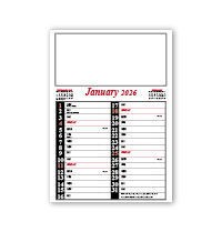 Wire Bound Memo Calendar - Red and Black