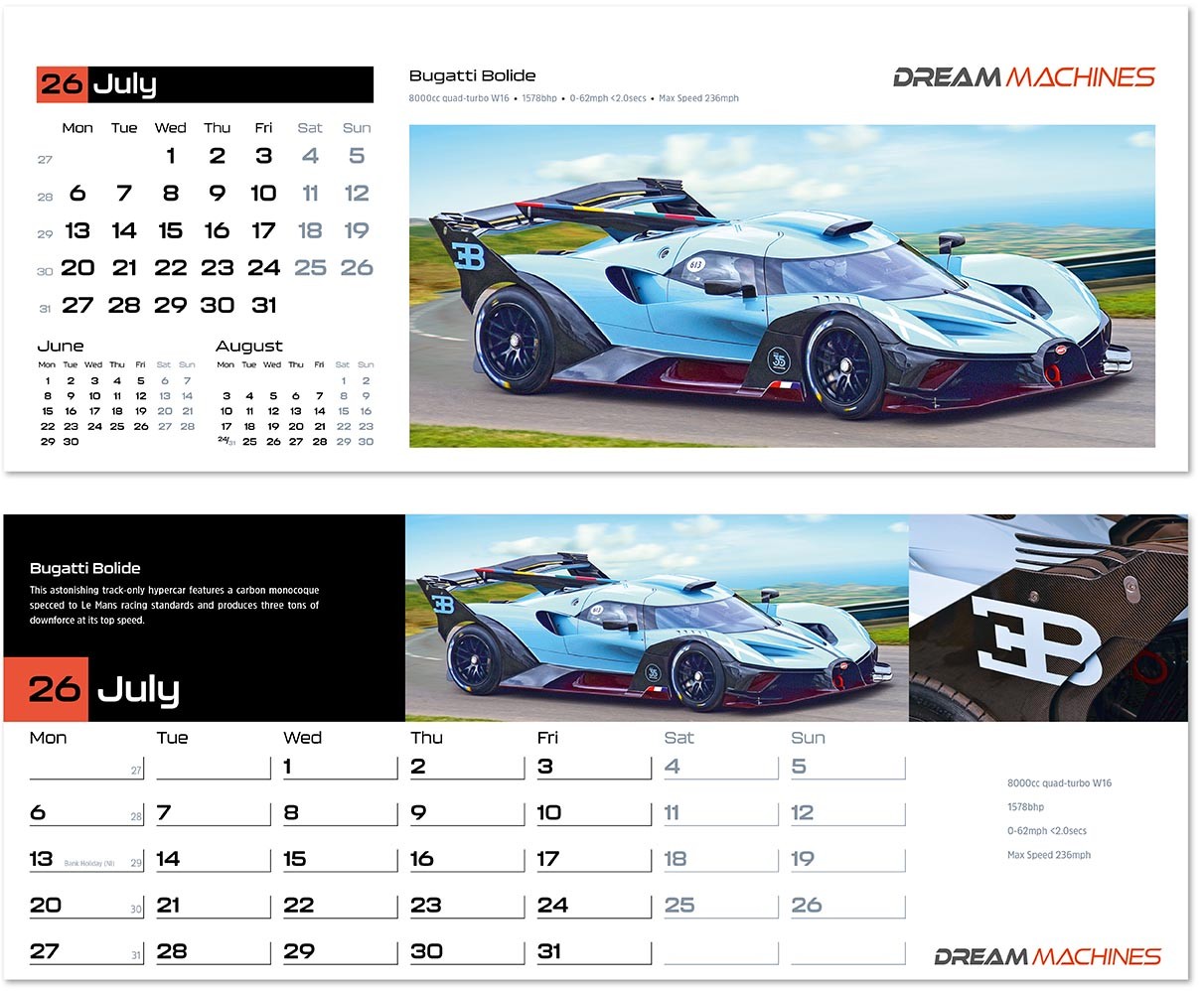 Dream Machines Desk Calendar