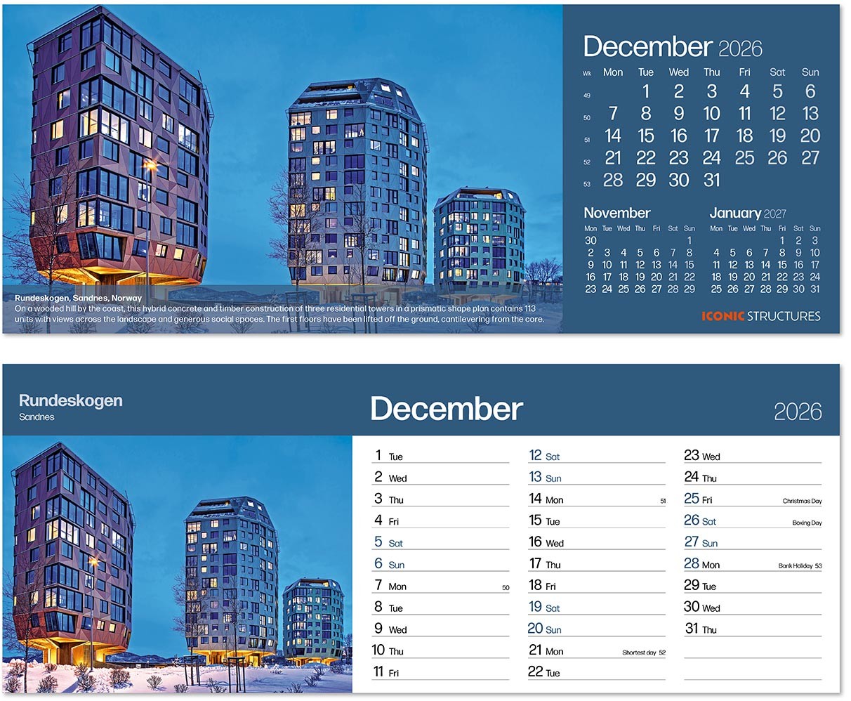 Iconic Structures Desk Calendar