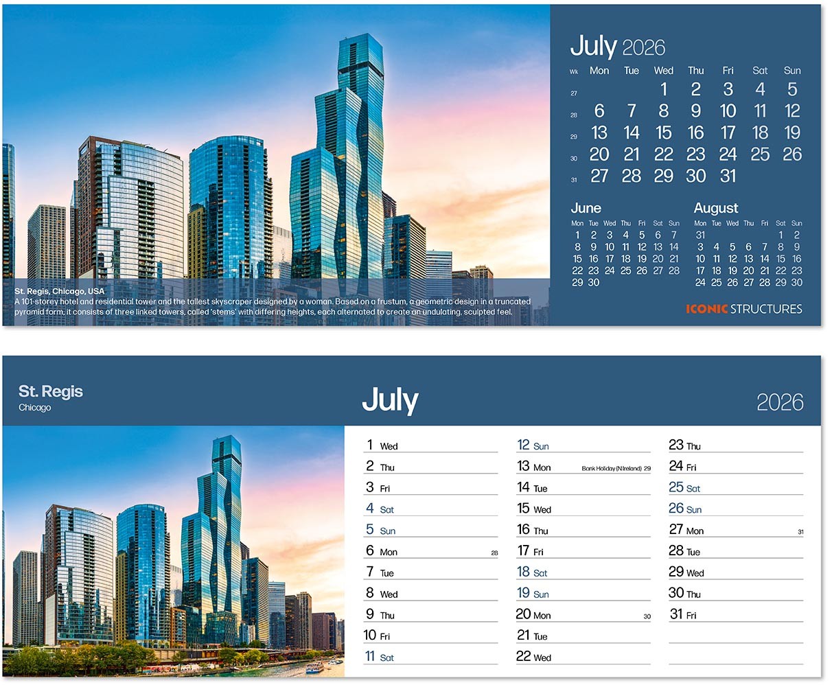 Iconic Structures Desk Calendar