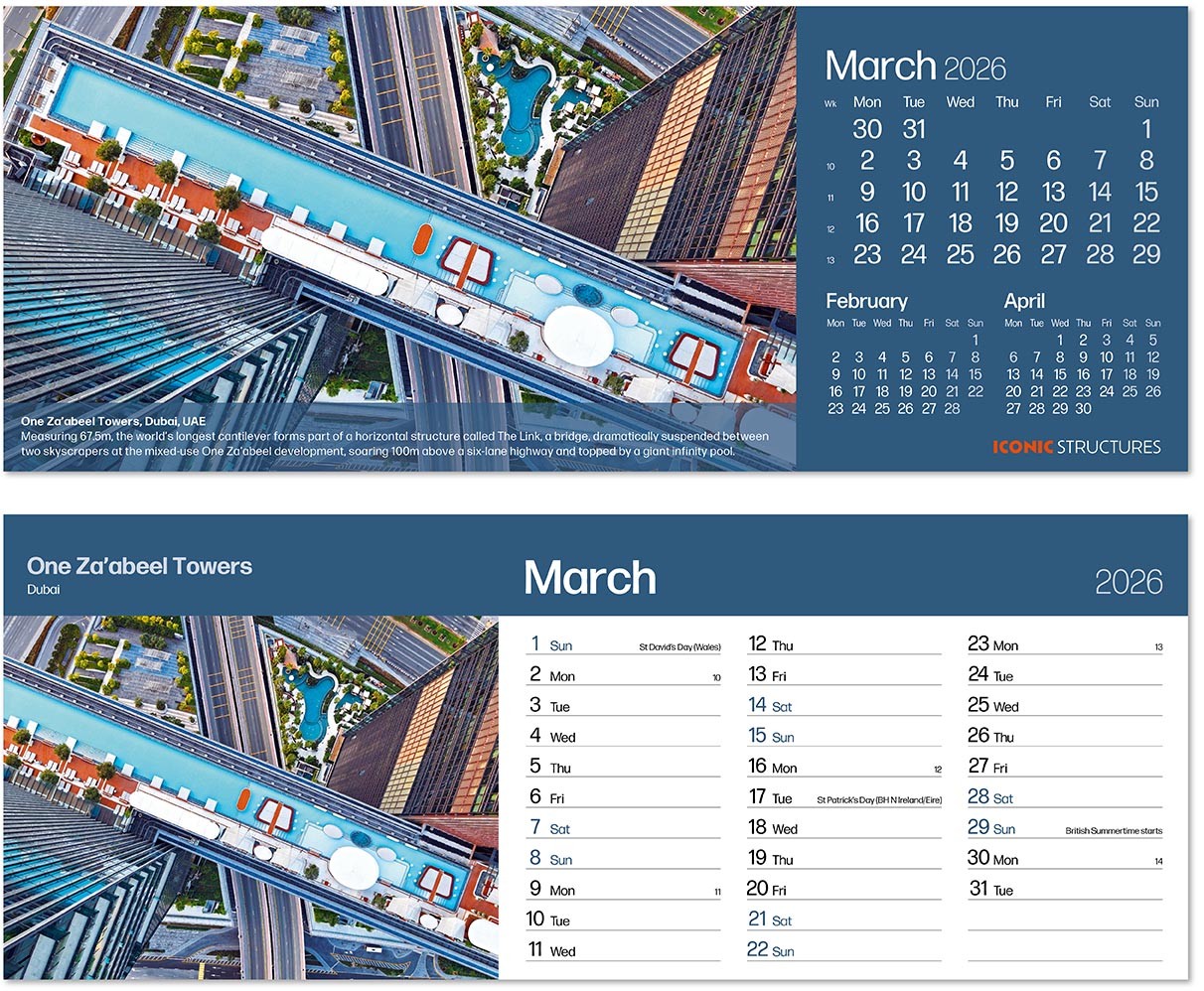 Iconic Structures Desk Calendar