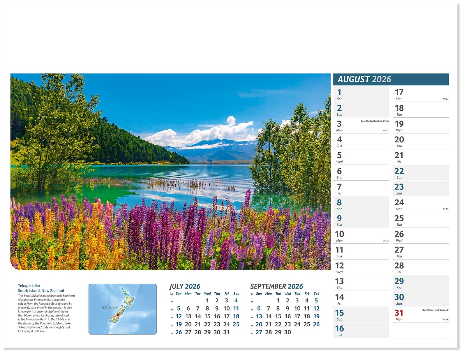 Destinations Wall Calendar