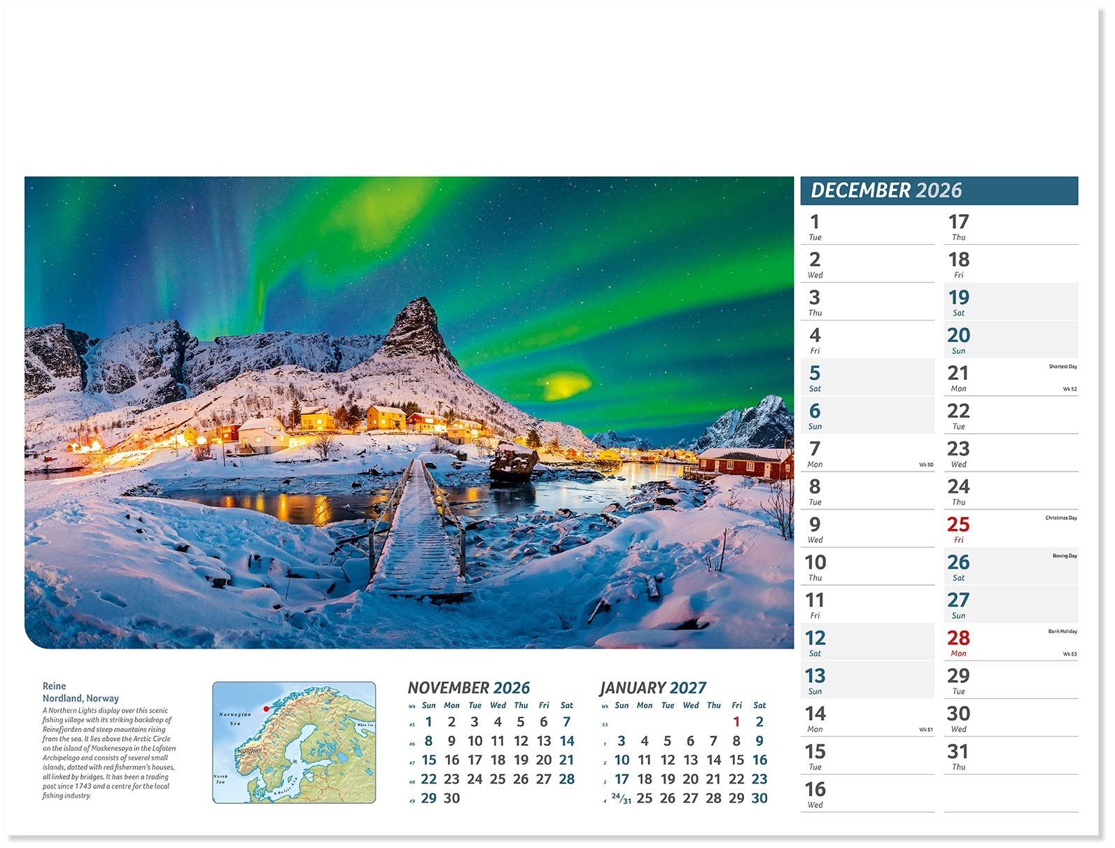 Destinations Wall Calendar