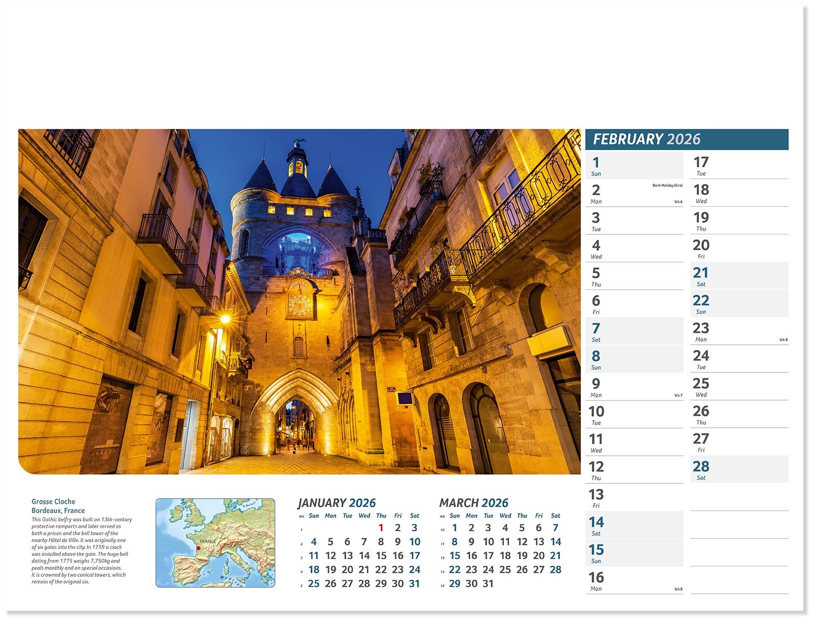 Destinations Wall Calendar
