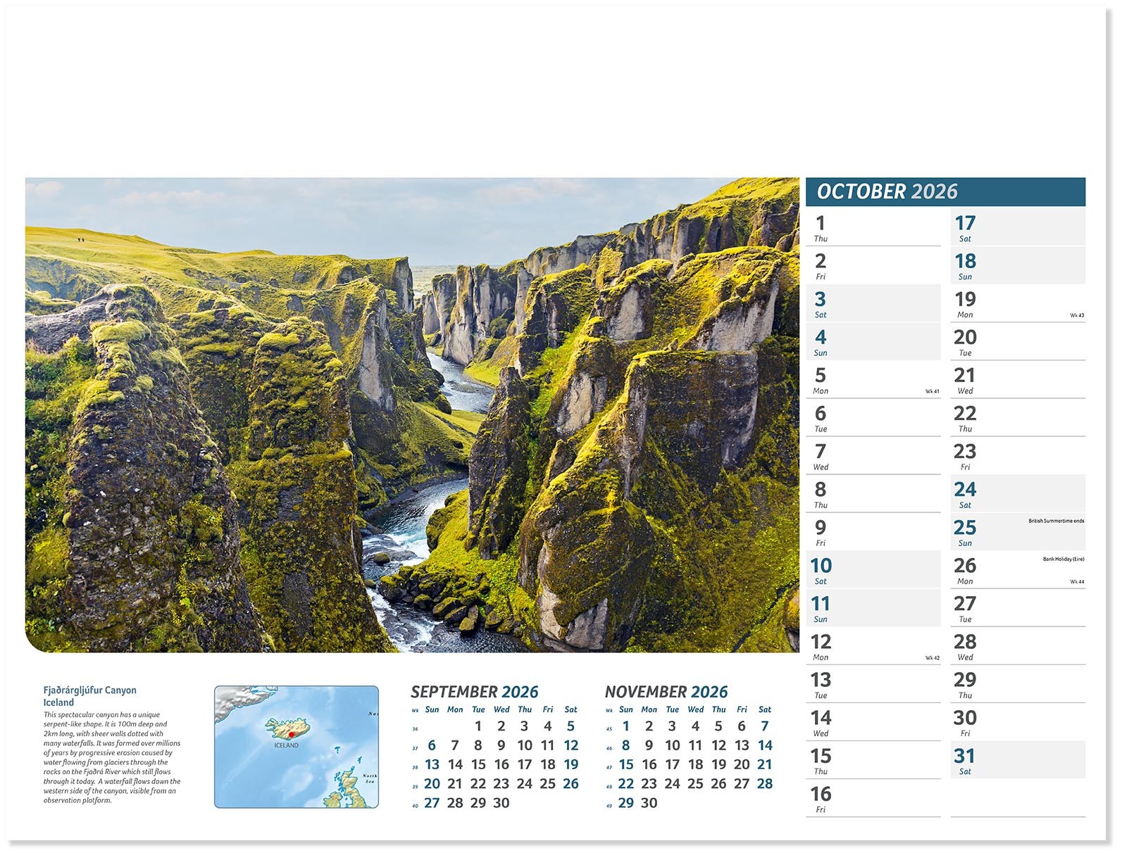 Destinations Wall Calendar